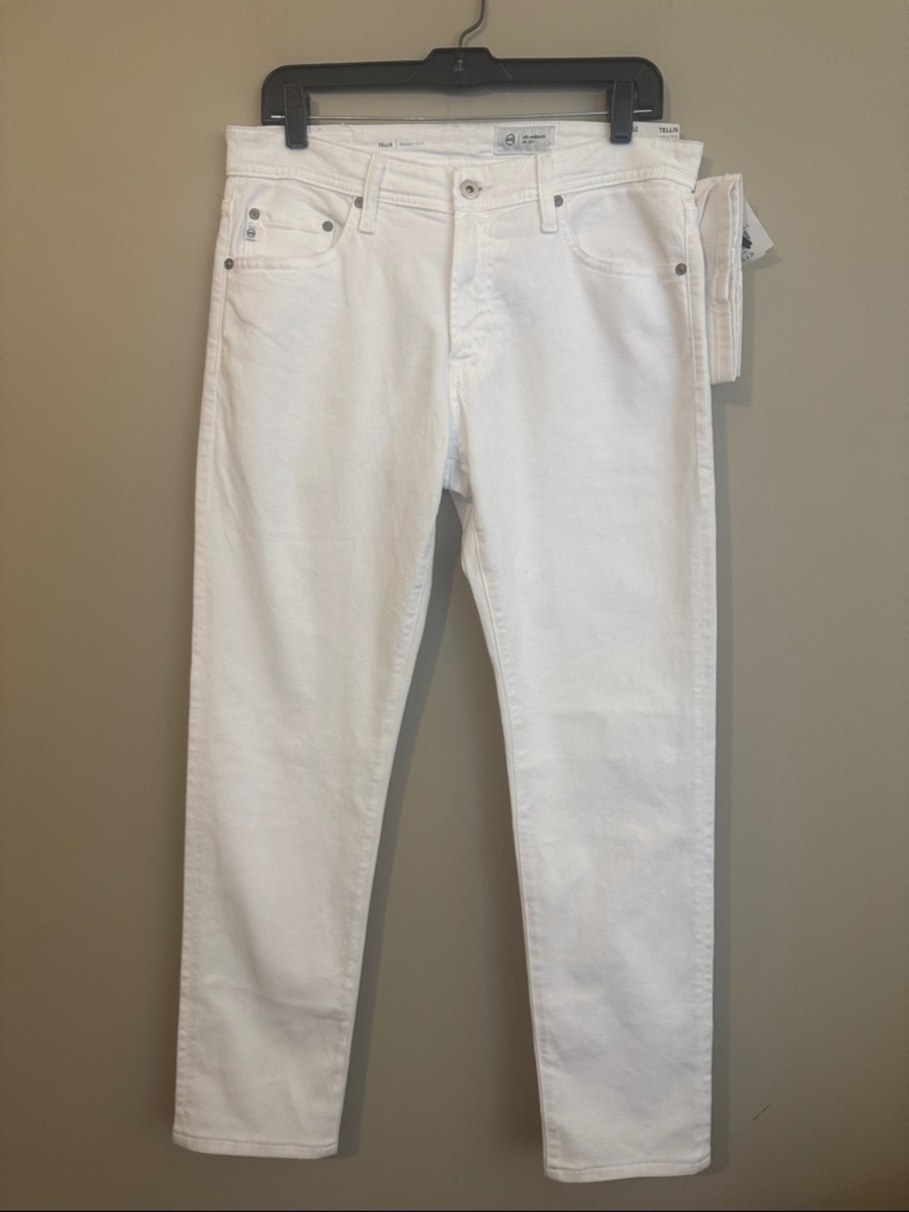 AG Tellis Jeans Modern Slim Fit, White, Size 31 - Picture 8 of 14